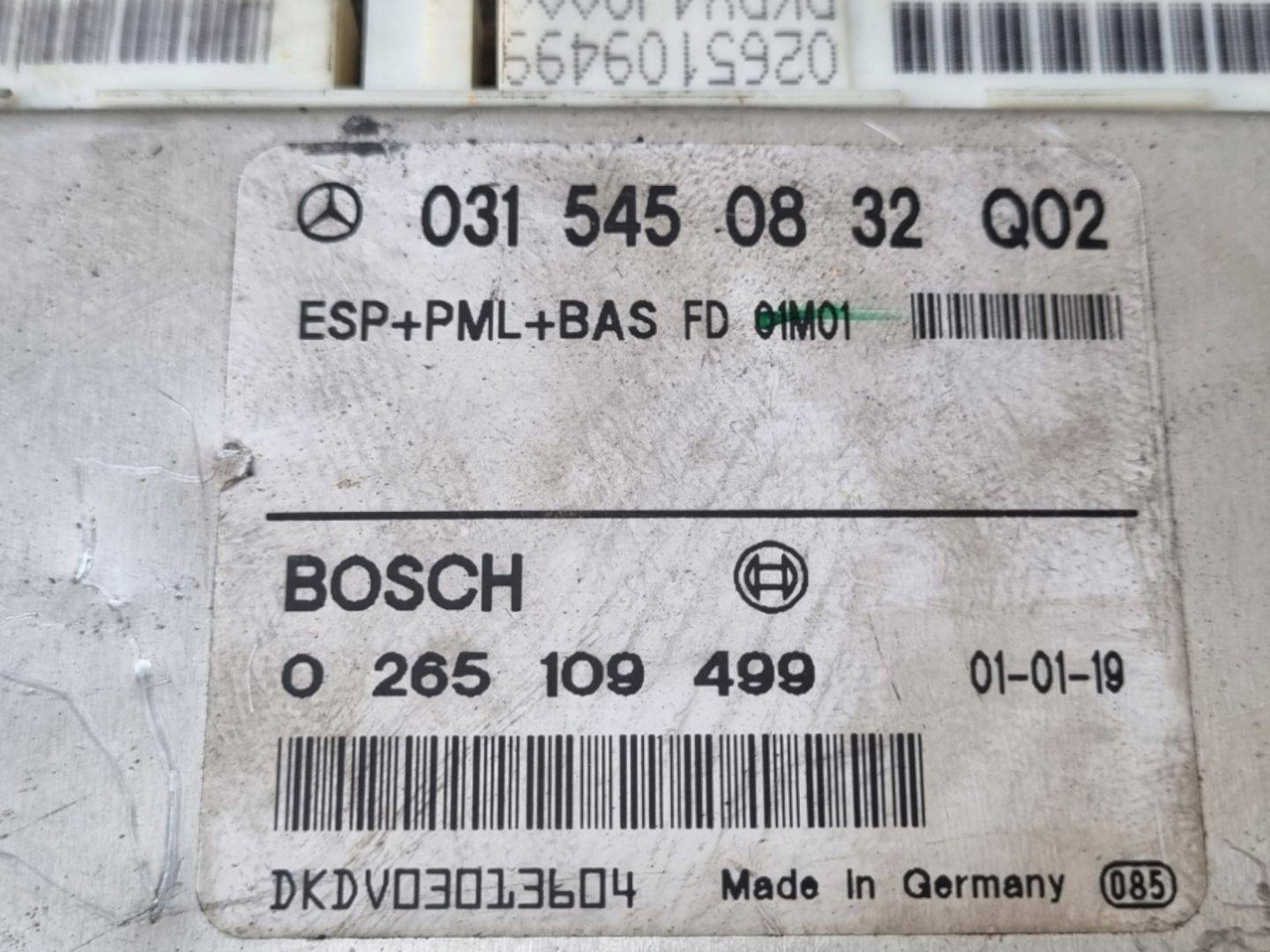 control unit ABS Mercedes-Benz E W210 facelift 2001 0315450832