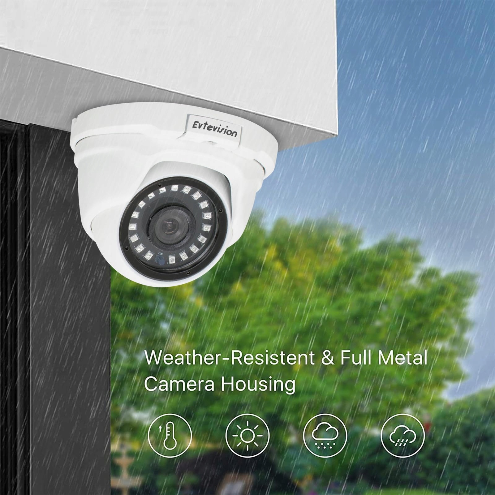EVTEVISION Kamera 4w1 1080P 2MP IP66 Wodoodporna Do Wnętrz i Na Zewnątrz — miniatura 7