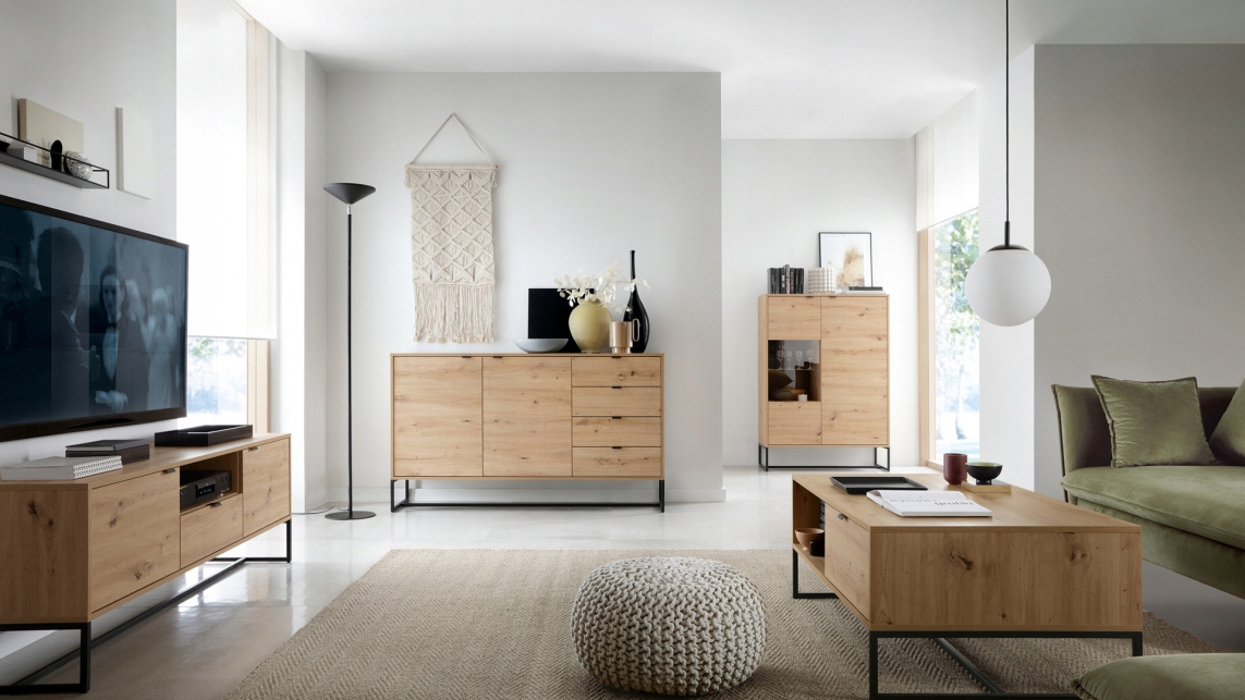 Wysoka witryna AMBRA WT53 LED styl loft artisan Kolekcja MP