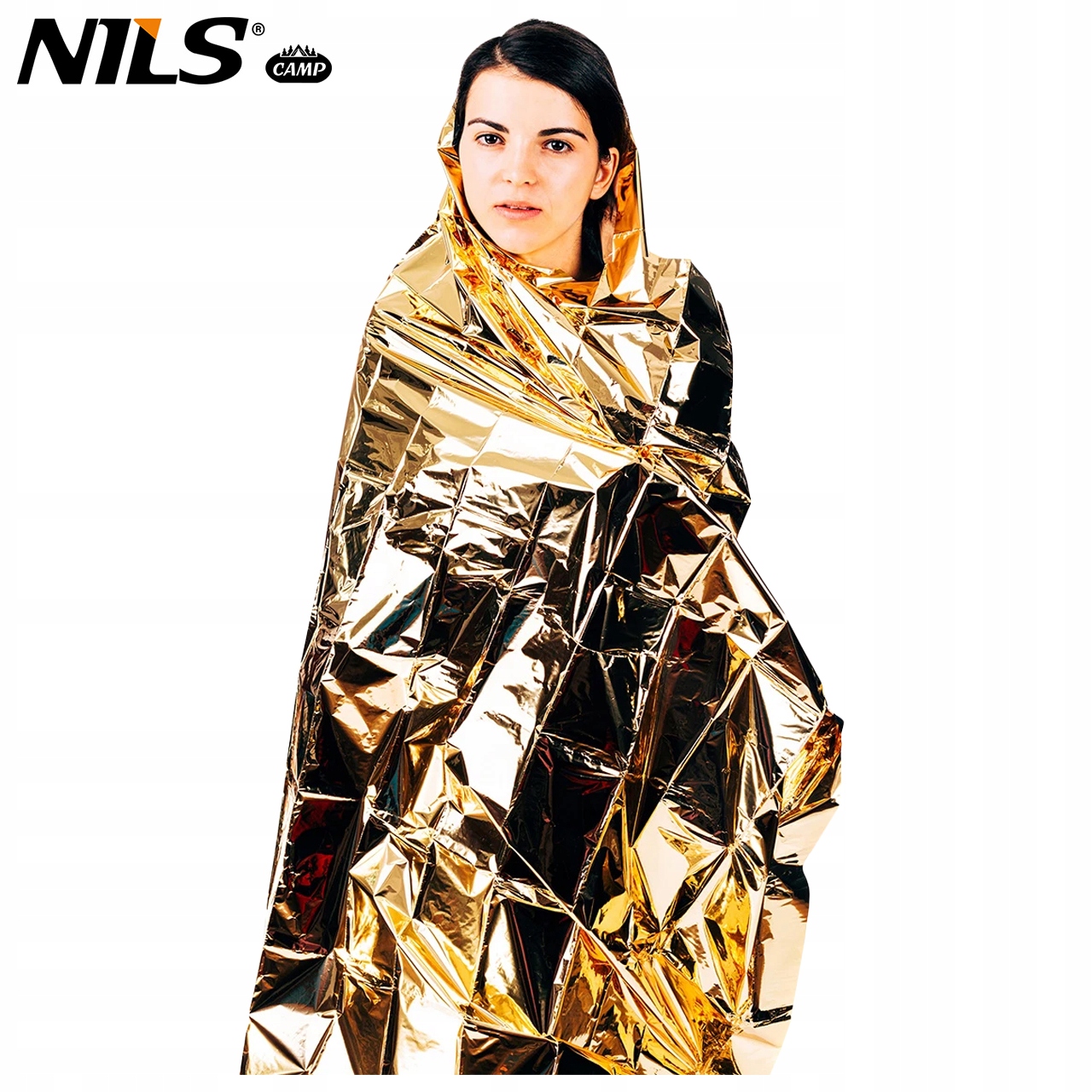 KOC TERMICZNY RATUNKOWY FOLIA ŻYCIA NRC 210X160 cm NILS SREBRNO ZŁOTA Szerokość produktu 160 cm