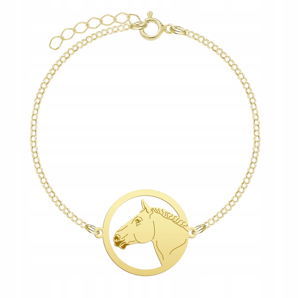Zlatý náramek s belgickým koněm 925 Řetízek Šperky Gravírování