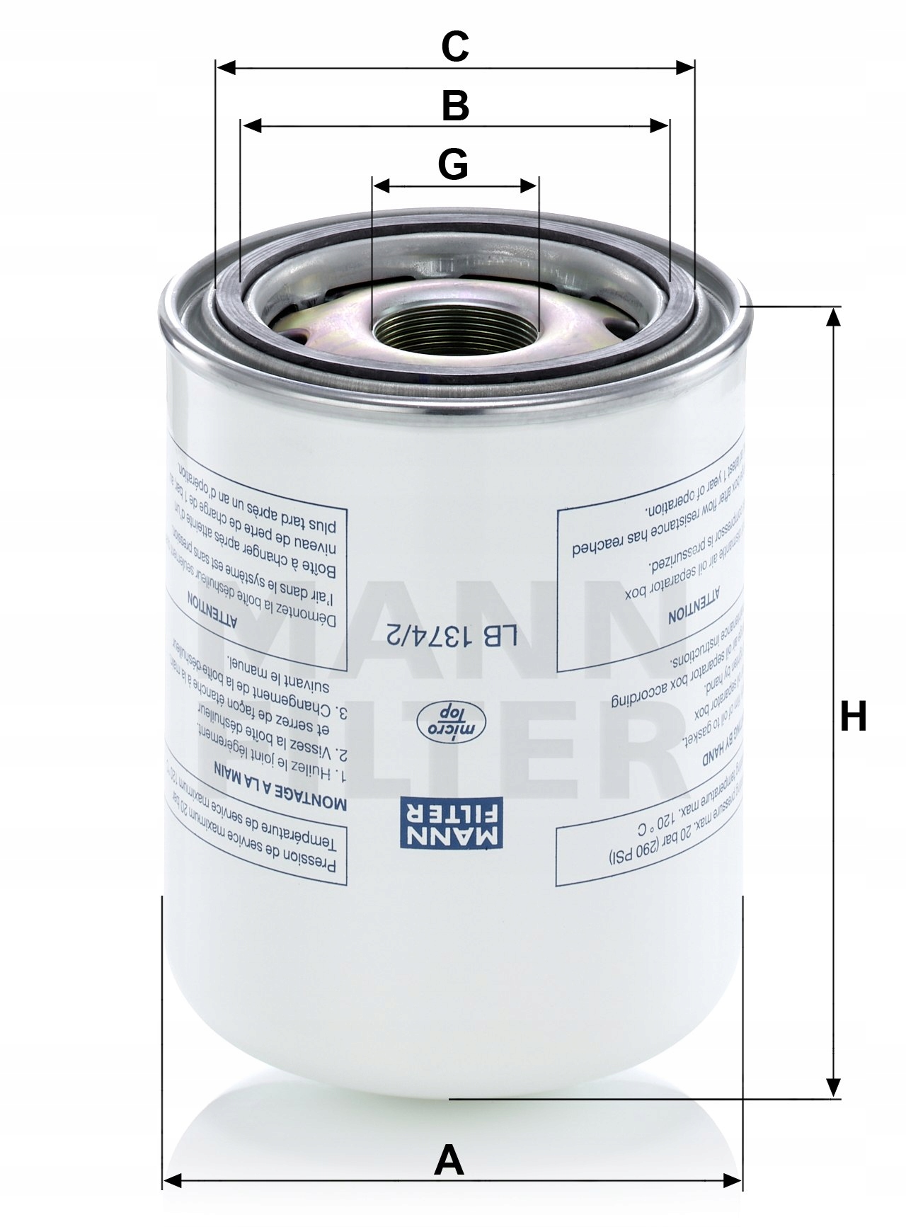 Filtr oleju MANN-FILTER LB 1374/2