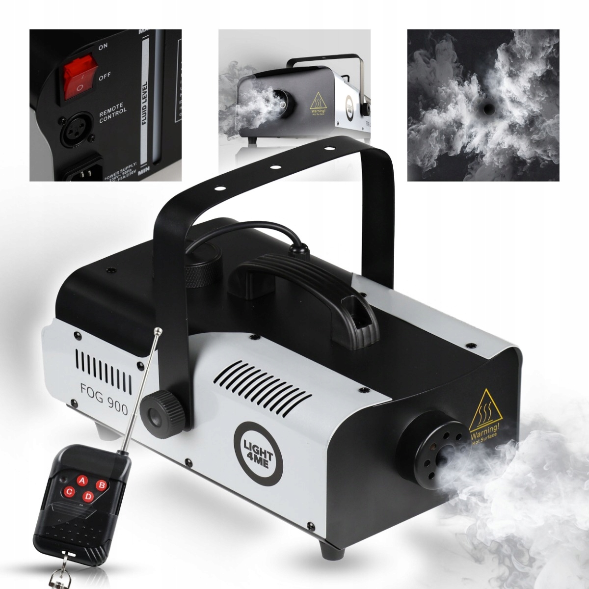 Výrobník Mlhového Kouře Zakouřovač Kouřový Výkonný 900 W 2 Ovladače