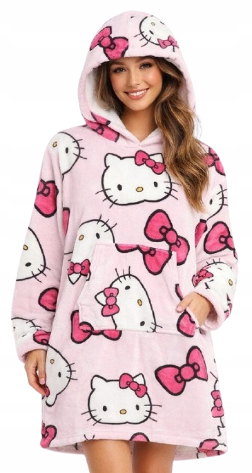 Dámská Mikinová Deka Hello Kitty Deka S Rukávy, Mikinový Župan Hello Kitty