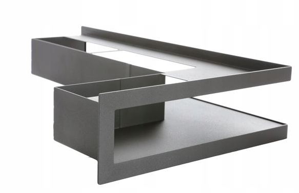 Rohová krbová mriežka luft 500x700 100 čierna tunelová Ľavá Ventlab