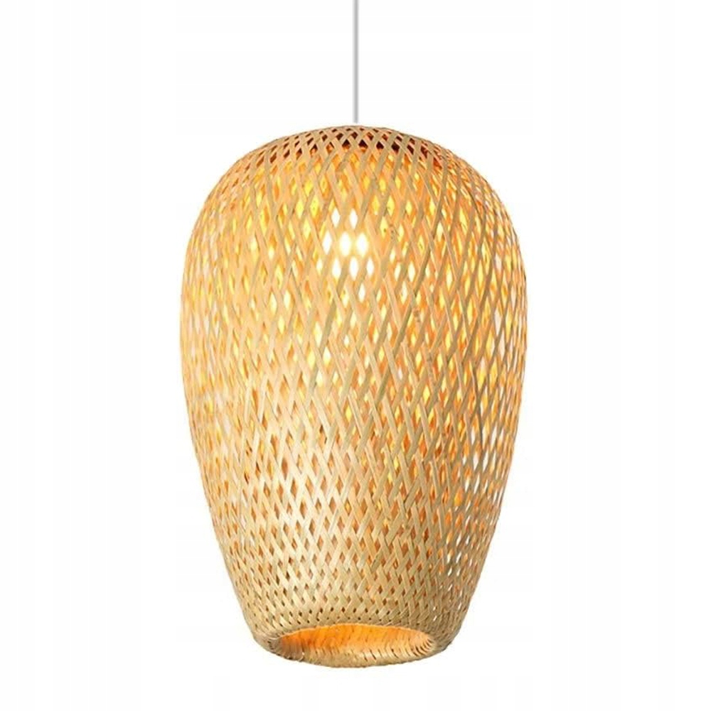Závěsná Bambusová Lampa E27 Boho Pletená