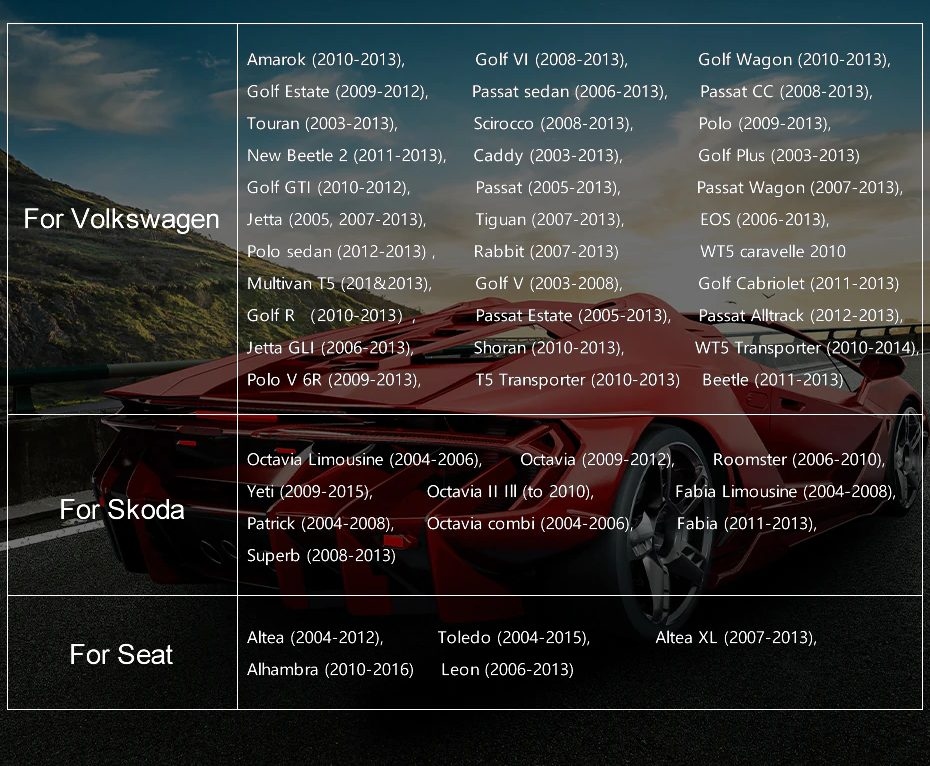 Radio Android 8 Volkswagen Golf Passat GPS vw B6 Rodzaj akcesoryjny