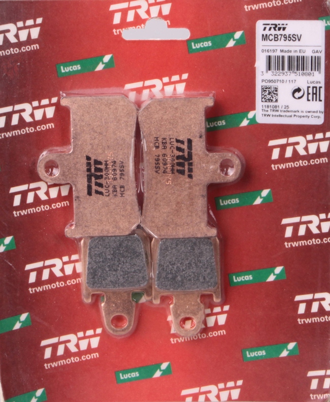 KLOCKI HAMULCOWE TRW YAMAHA MT-01 17 VMX V-MAX 1700 YZF R1 1000 PRZÓD