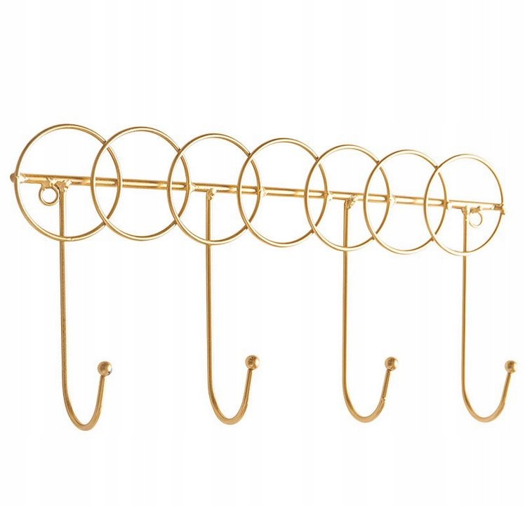 

Wieszak Ścienny Metalowy na Odzież Złoty 4 Miejsca