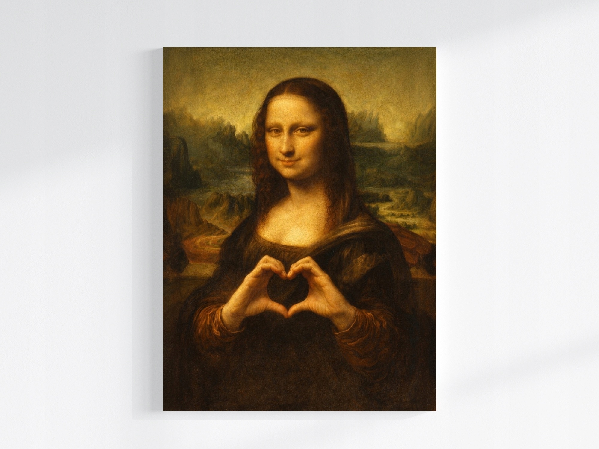 Obraz Na Plátně Canvas Mona Lisa Gioconda Humor Parodia Srdíčko 60x80