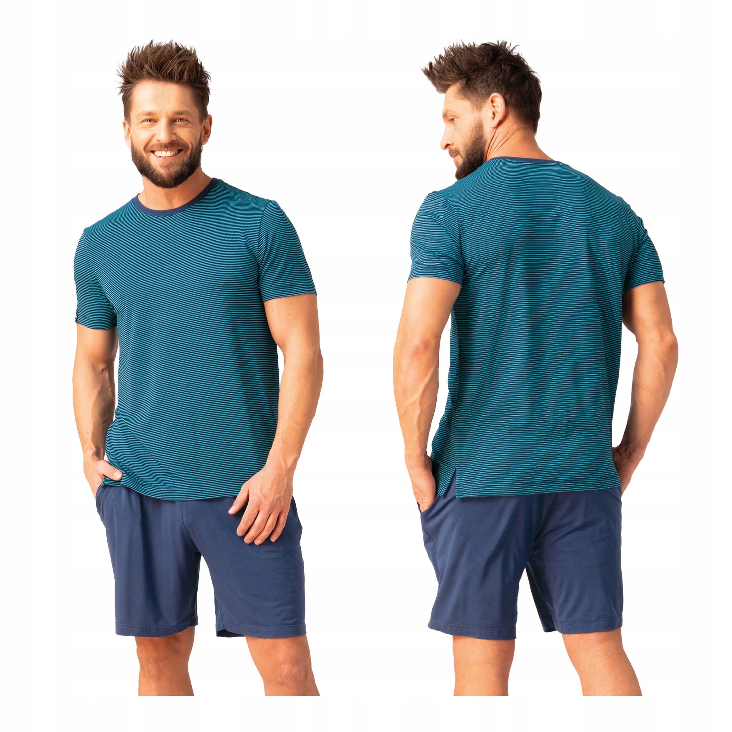 Pánské pyžamo s krátkým rukávem, krátké kraťasy 4XL, krátká viskóza, bambus