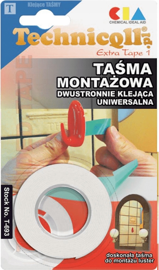 Taśma dwustronna montażowa 19mm/1,5m TECHNICQLL