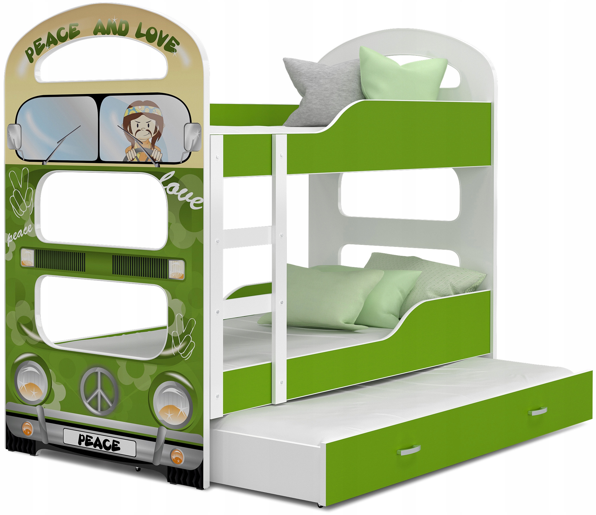 Łóżko piętrowe 190x80 + grafika DOMINIK 3-osobowe