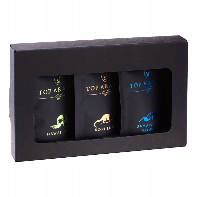 Dárková sada káva Premium Arabica 3 x 50g Kopi Luwak, Jamaica, Kona