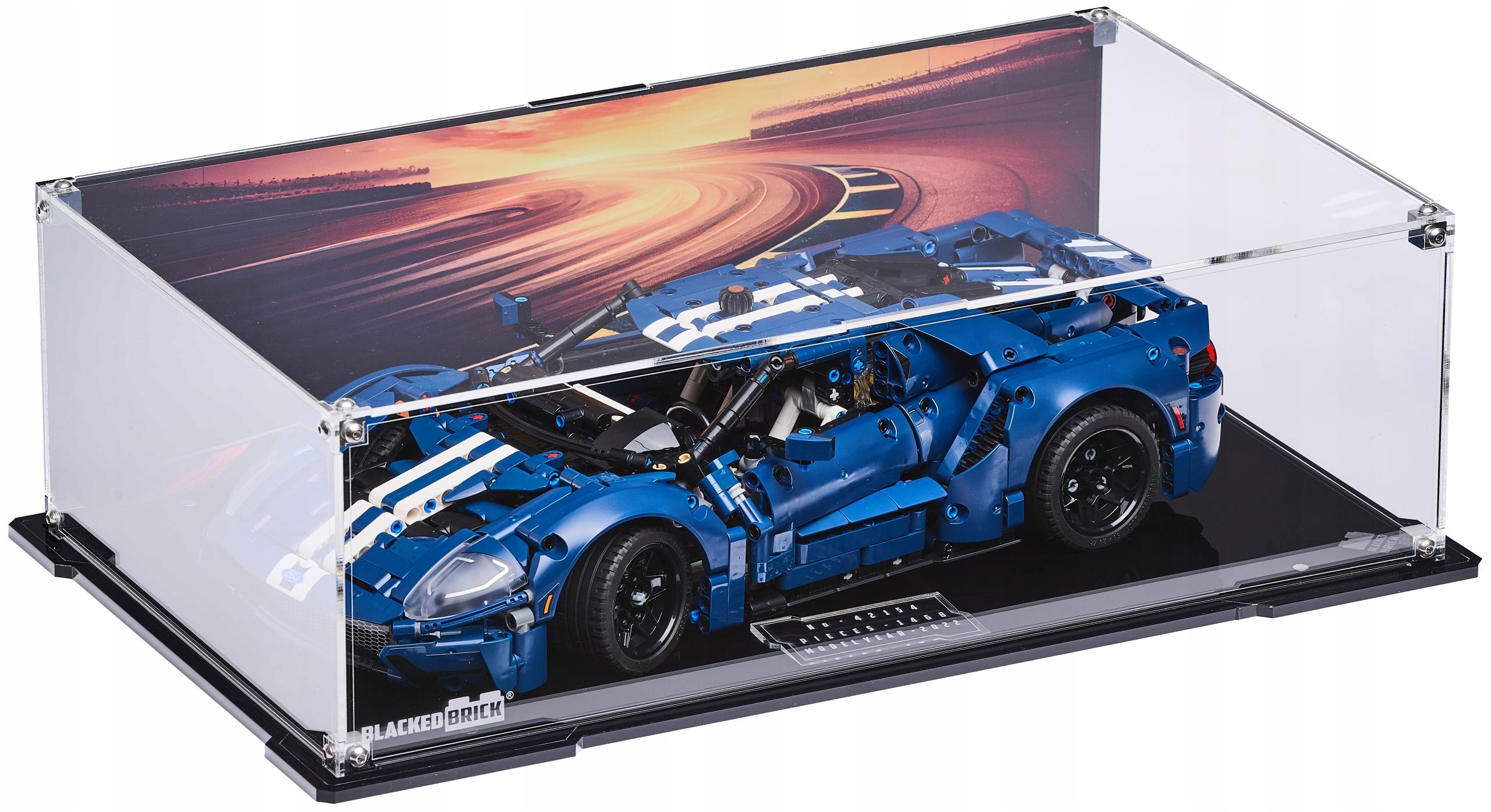 Vitrína s pozadím Blacked Brick pre Lego 42154 Technic – Ford Gt z roku 2022