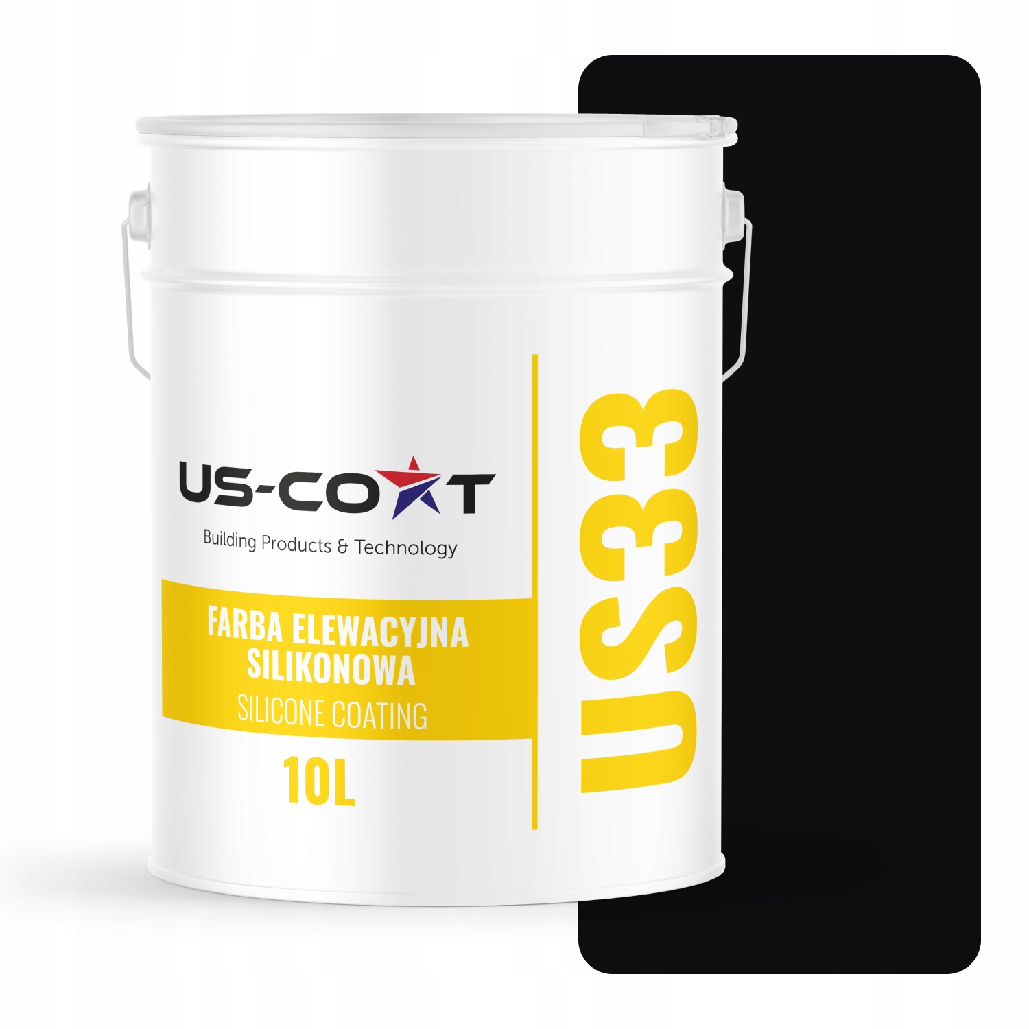 Silikónová Farba Fasádna Čierna Hlboká RAL9005 Uv 10L Poľský Výrobca