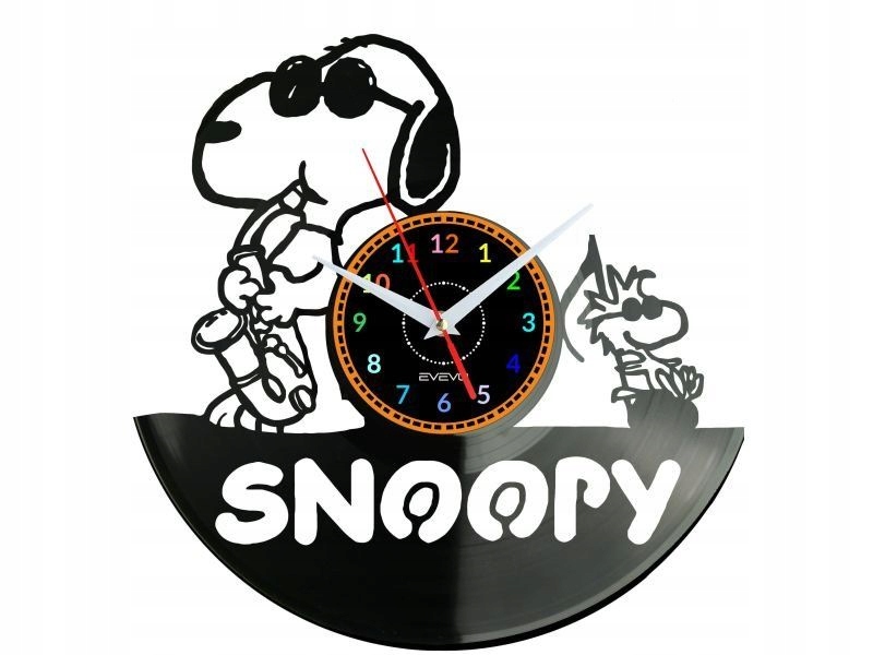 Snoopy Dárek Originální dekorace do domu Hodiny z vinylové desky
