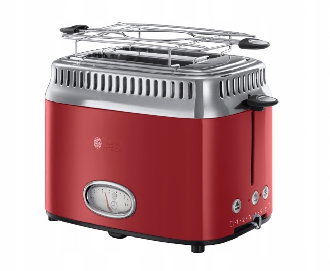 Toustovač Retro Russell Hobbs 21680-56 Ribbon Red 1300W Analogový Časovač