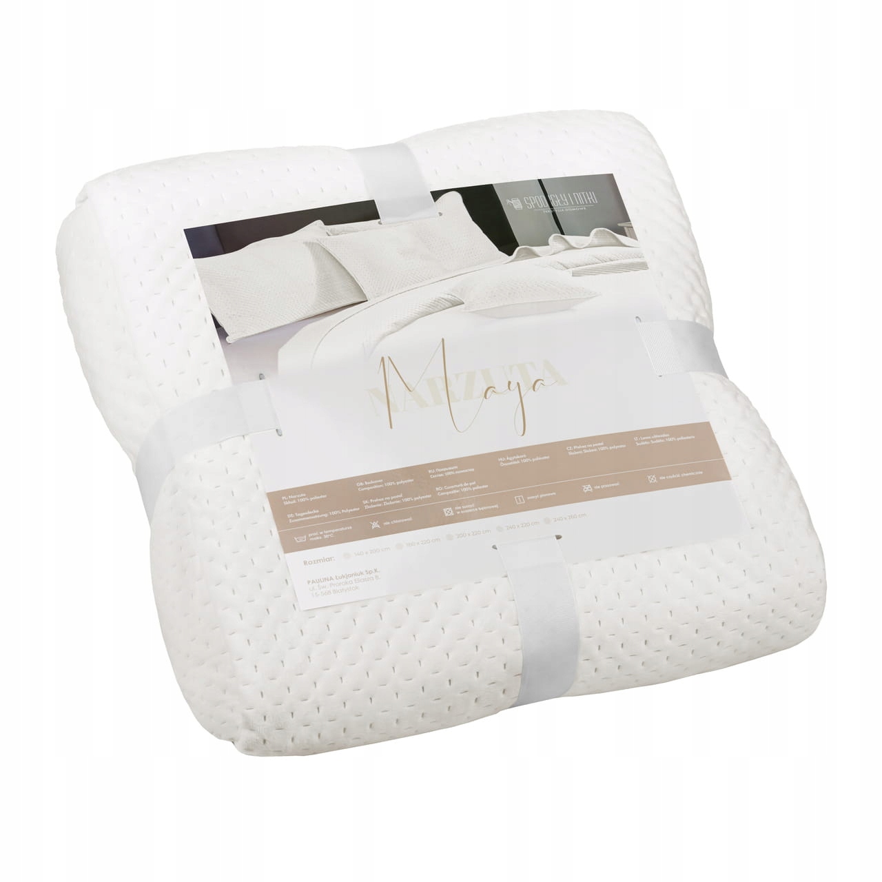 Dekorativní přehoz Maya 140x200 velurová prošívaná krémová