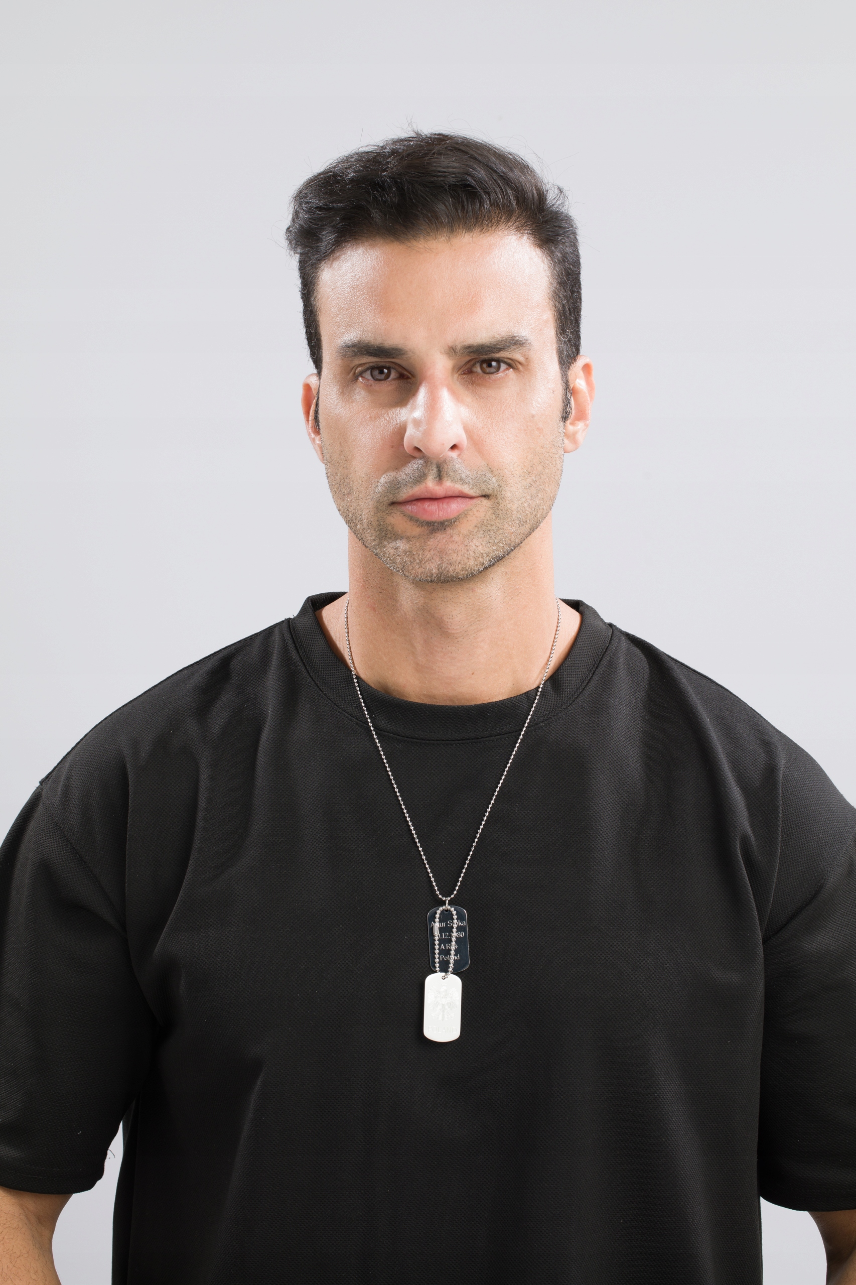 Nieśmiertelnik z Grawerem x2 Męski, Stal Chirurgiczna Grawer Mechaniczny Kolekcja Naszyjnik Męski Z Grawerem