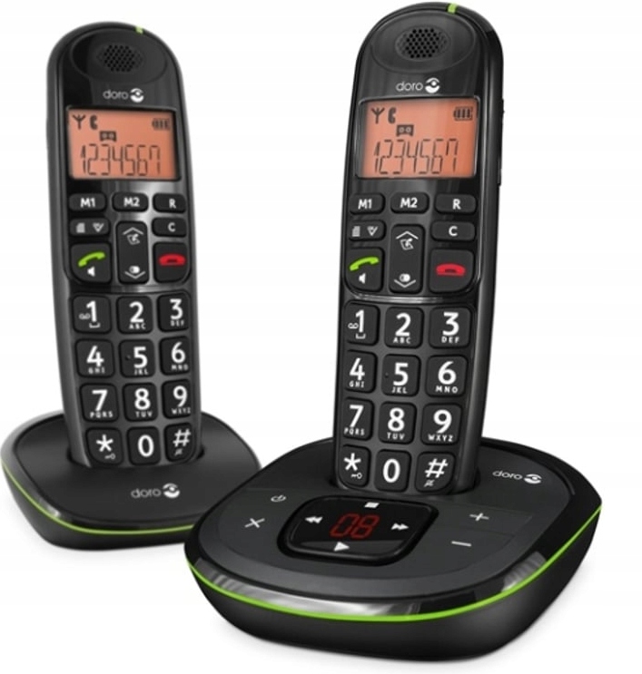 Doro PhoneEasy 105wr Duo telefon bezprzewodowy Dect 2 słuchawki czarny