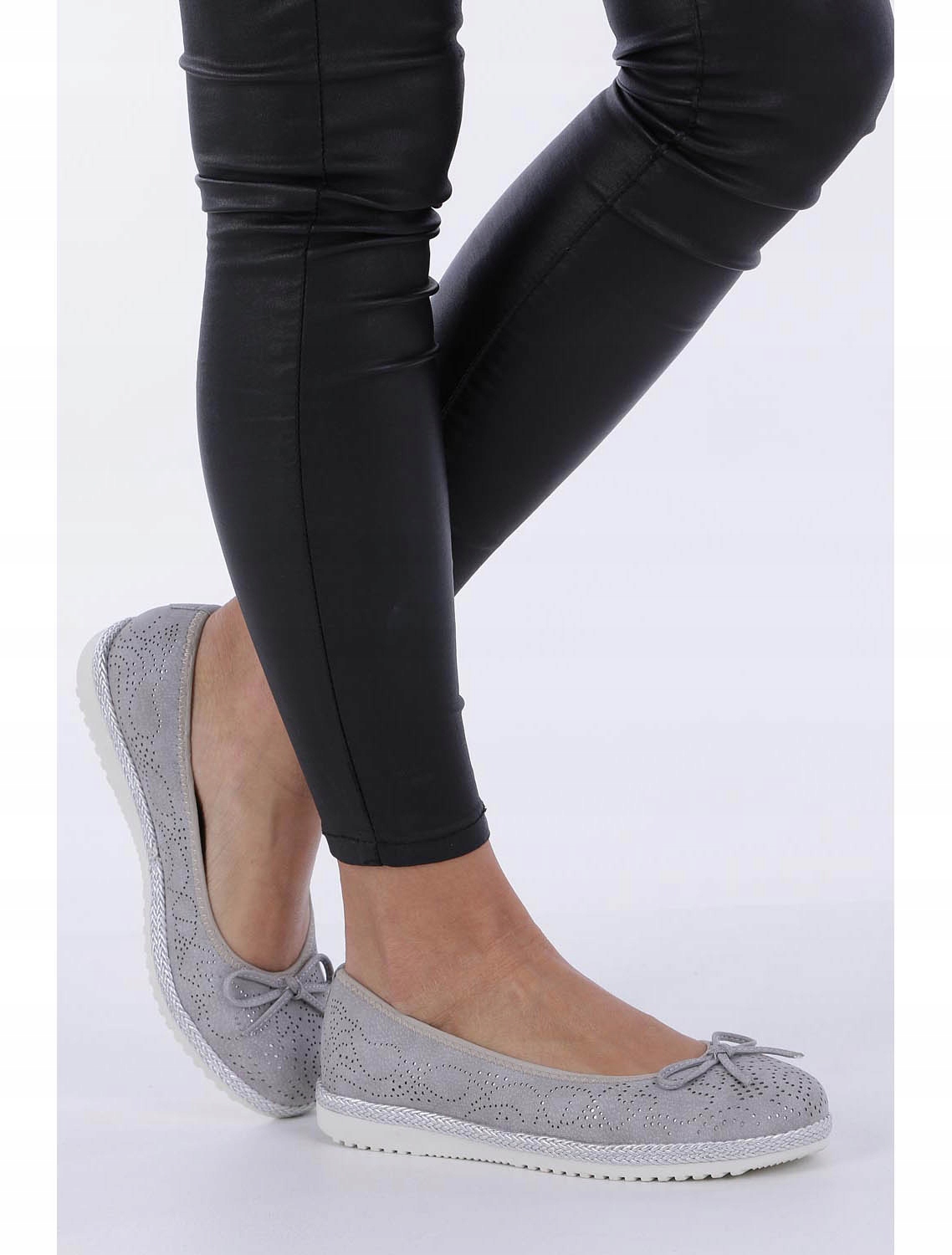 BALERINY ESPADRYLE WKŁADKA SKÓRA KOKARDKA NEW r 37 Wzór dominujący bez wzoru