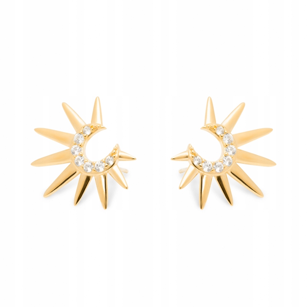 Kolczyki sztyfty pozłacane Ania Kruk złote księżyce gwiazdy srebro 925