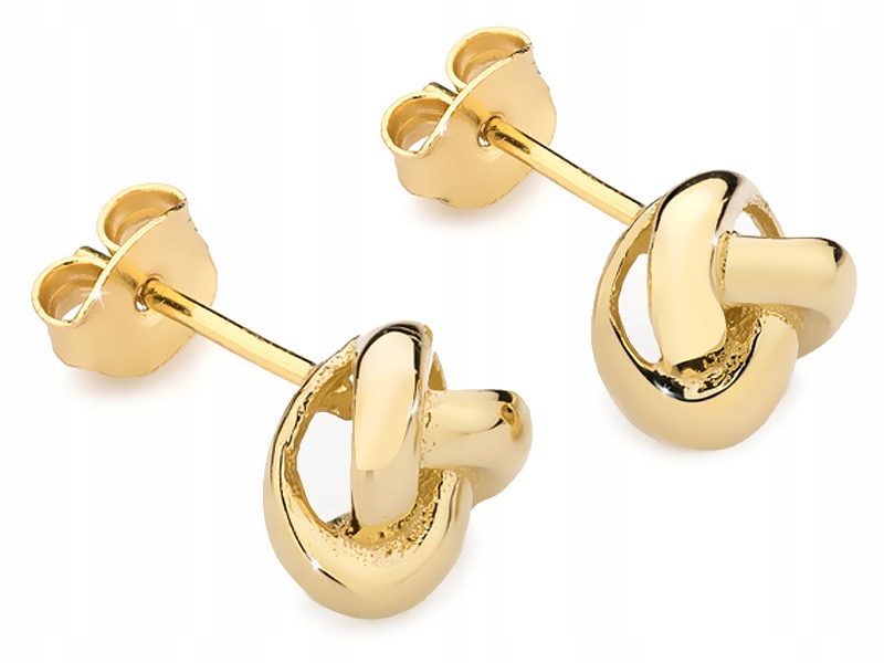 Krásné Velké Zlaté Náušnice pr. 585 Kuličky 6mm tyčinka 14k