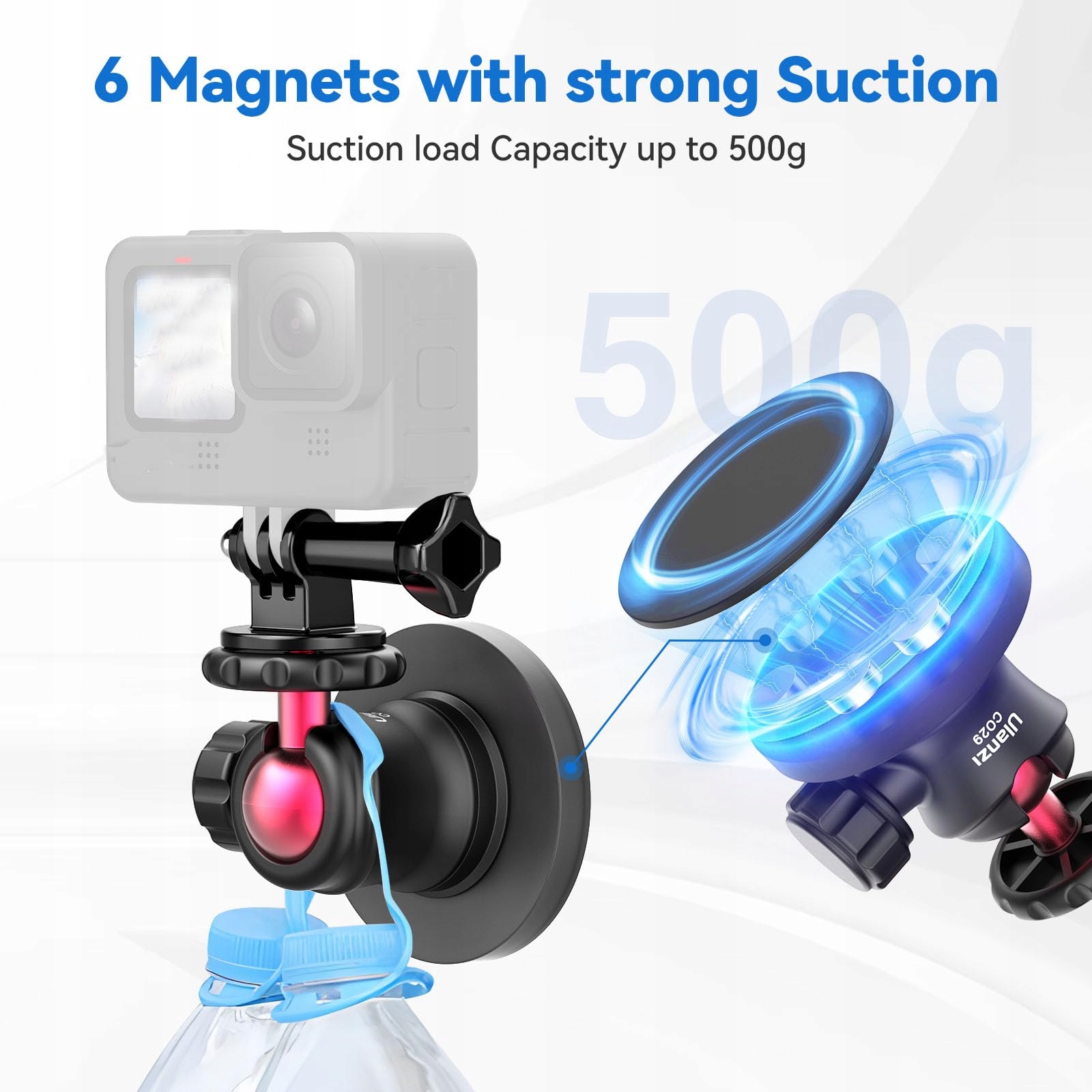 ULANZI Magnetyczny Uchwyt Do GoPro Z Obrotową Głowicą 360 Stopni — miniatura 4