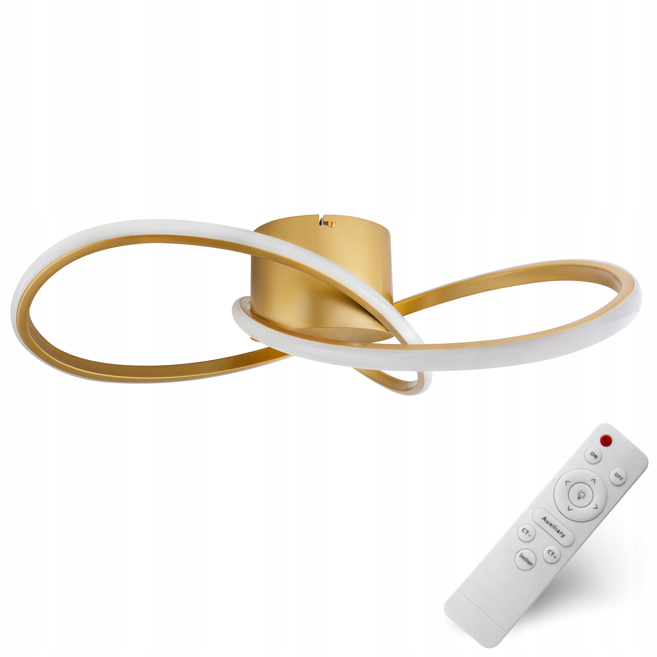 Zlatá Stropná Lampa Stropné Svietidlo Led Luster 60CM Moderná 3 Farby S Pilotom