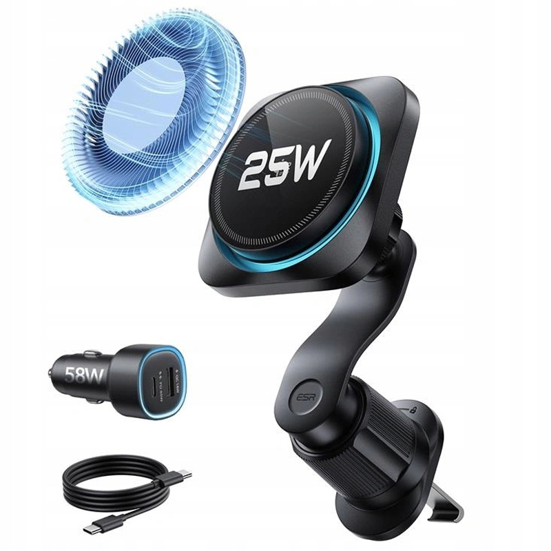 Esr Držák Do Auta Nabíječka Magsafe Chladicí Ventilátor Qi2.2 25W
