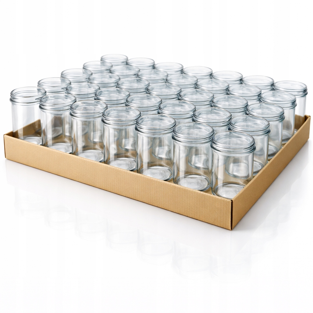 48 X Skleněná Zavařovací Sklenice 350 ml 0.35 l Polská Huta Pasterizace Atest Pro Potraviny