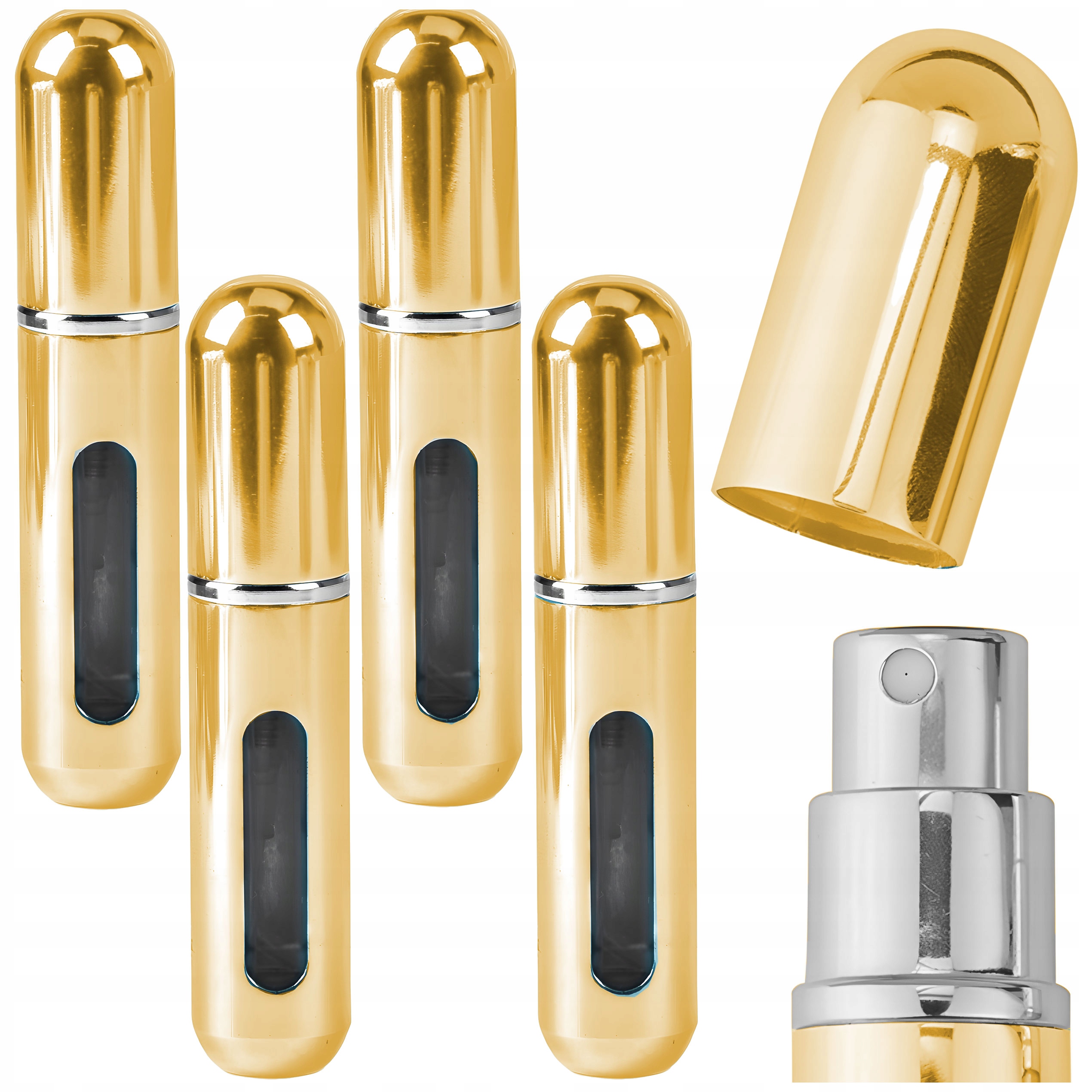 5X BUTELECZKA NA PERFUMY FIOLKA ATOMIZER ZAWOREK ZŁOM PODRÓŻNY PRZENOŚNY
