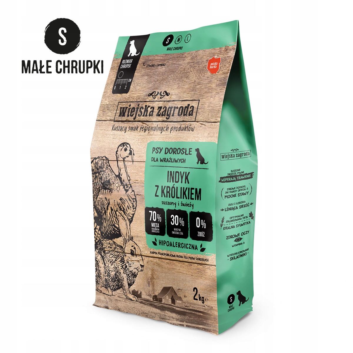 Levně Krmivo pro psy Wiejska Zagroda hypoalergenní mix chutí S 2 kg