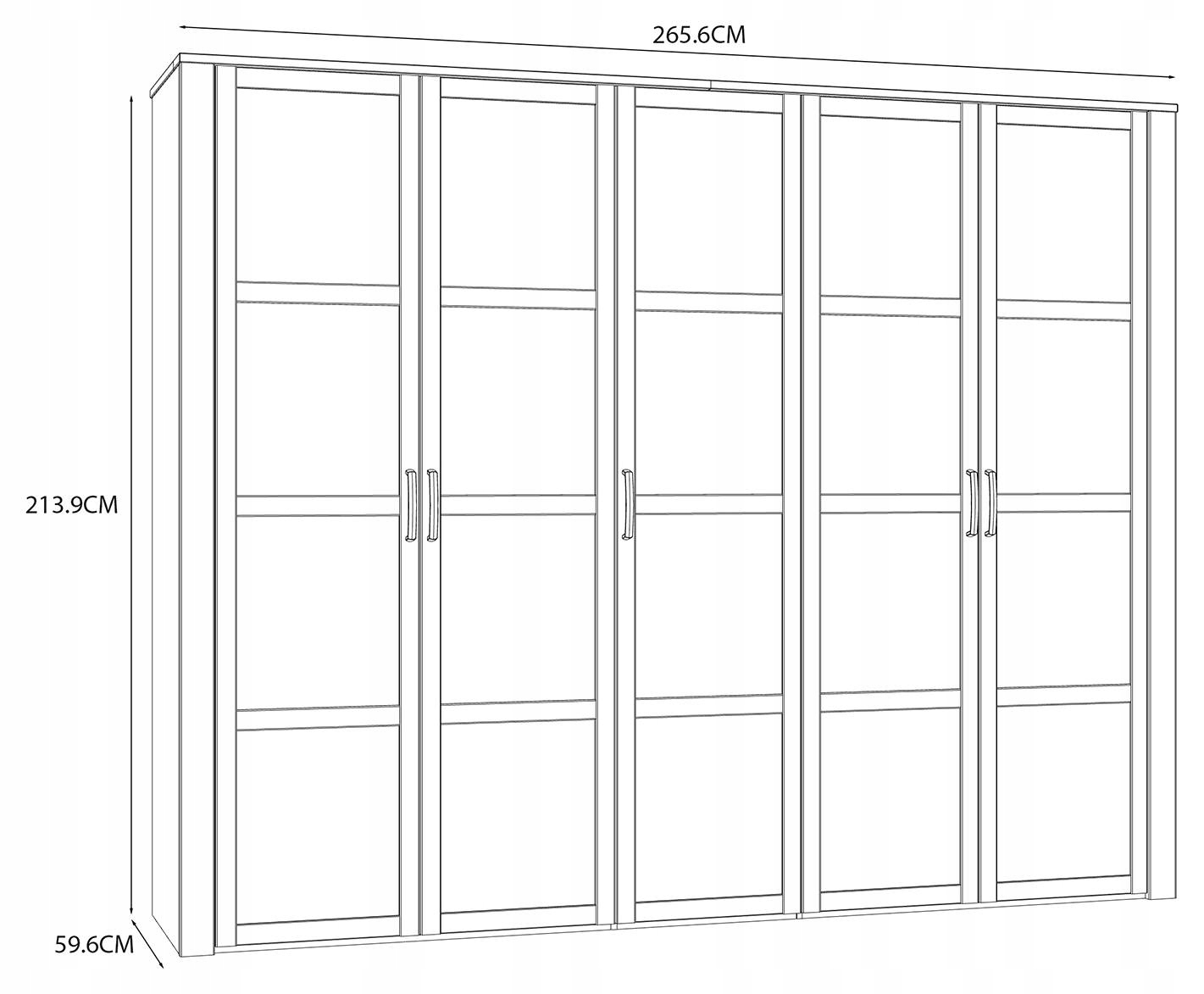 Pojemna szafa ubraniowa CHISBURY BHLS951 Biały, FORTE Kolor mebla biały