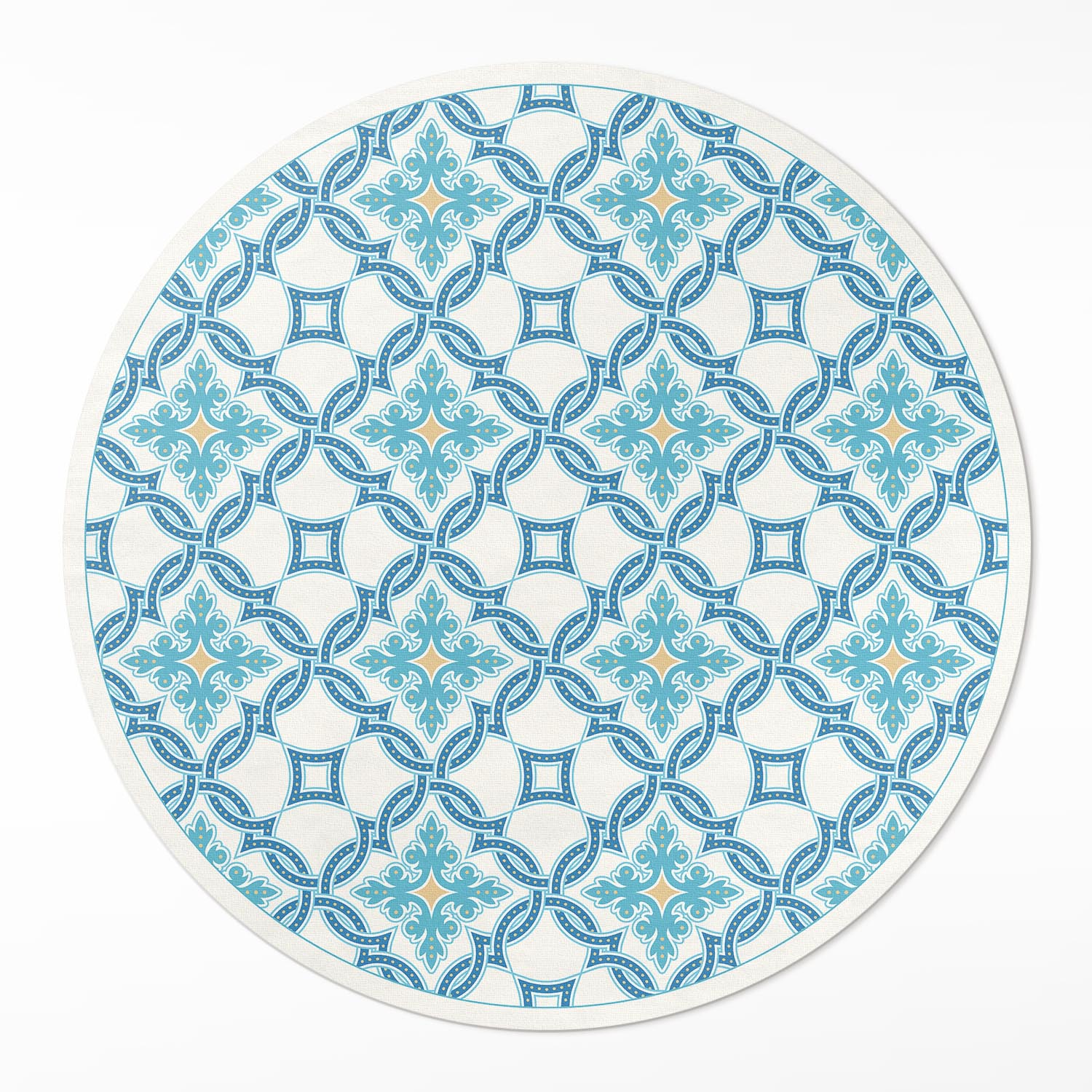 Vinylový okrúhly koberec s grafikou Reťazové väzby ozdobné dlaždice ⌀ 90 cm