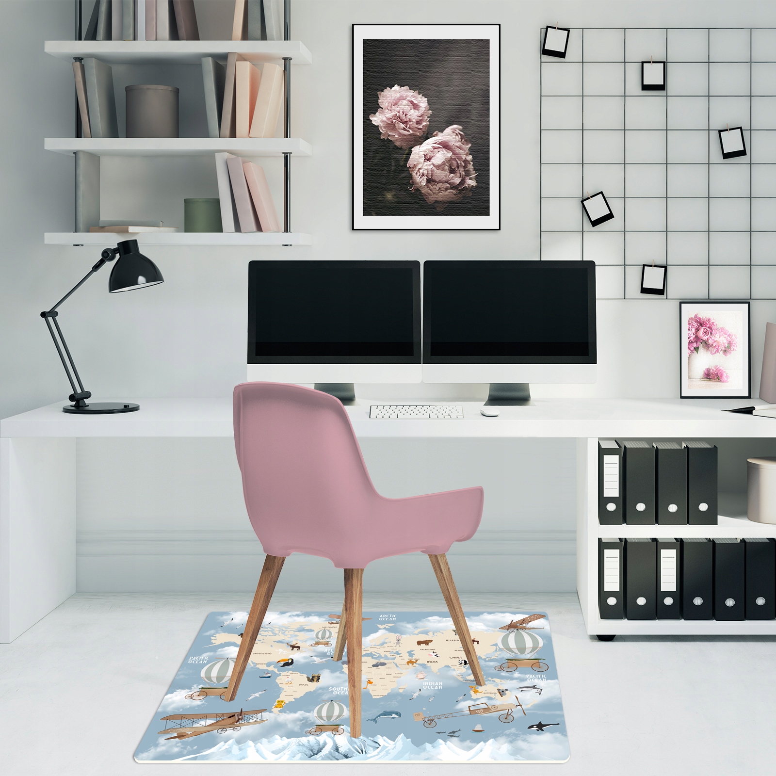 Mata Ochronna pod Fotel 140cm Mapa Świata 2,2mm Wysokość produktu 100 cm