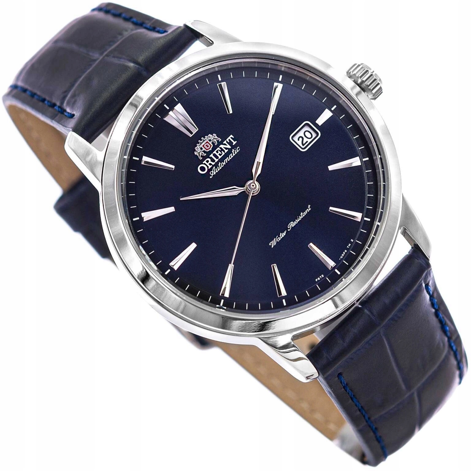 Pánské Orient Hodinky RA-AC0F06L30B Symphony Automatic, Tmavě Modrá Barva Na Řemínku