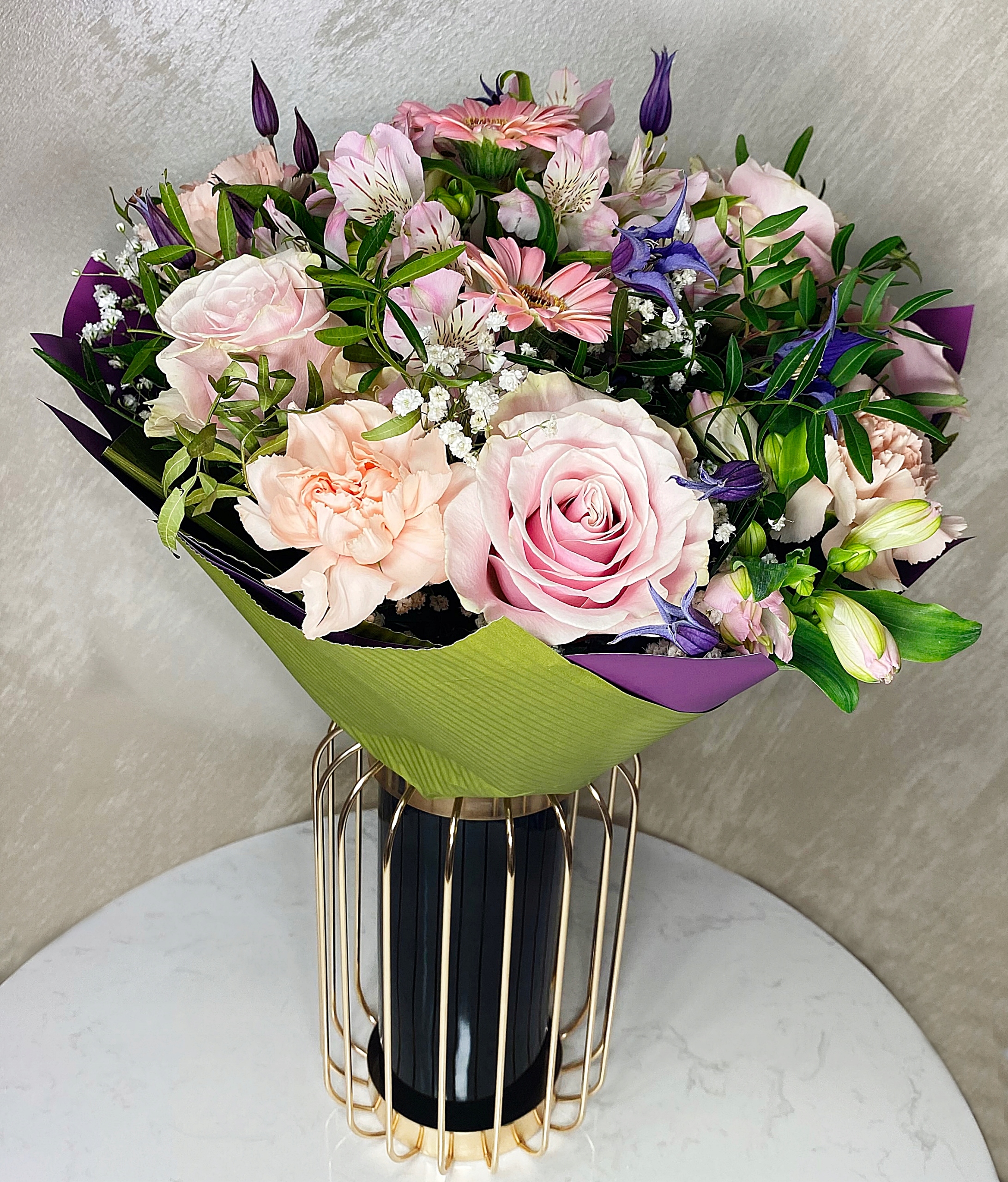 OSŁONKA FLAKON WAZON SZKLANY DONICZKA DONICA 27cm Kolor czarny żółty