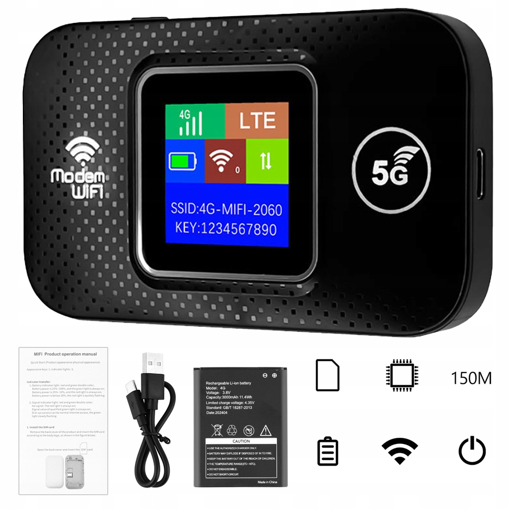 Mobilny Router Z Hotspot 4G, Przenośny Szybki Hotspot Z Gniazdem Karty Sim