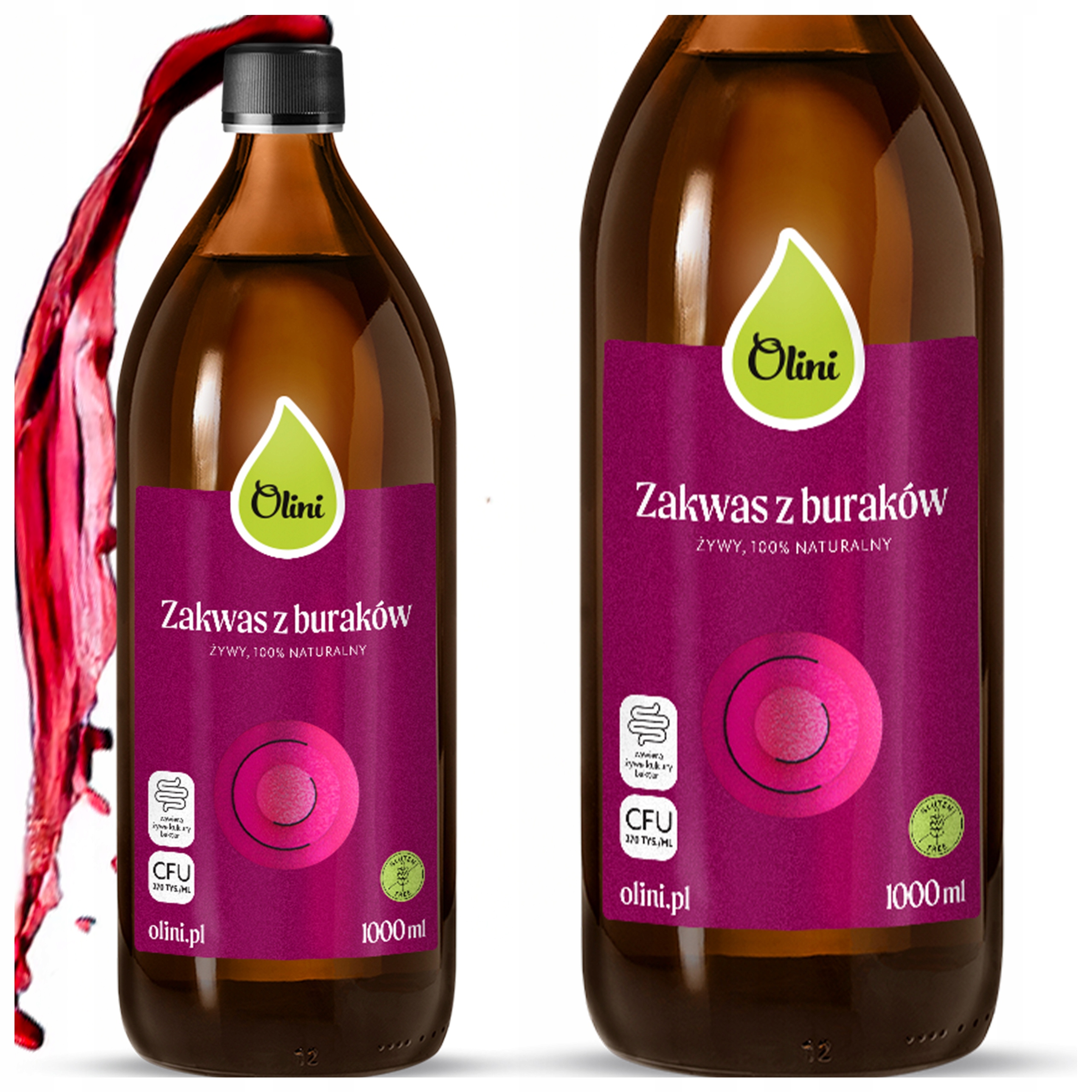 Přírodní kvásek z červené řepy, zdroj probiotik Olini 1 L