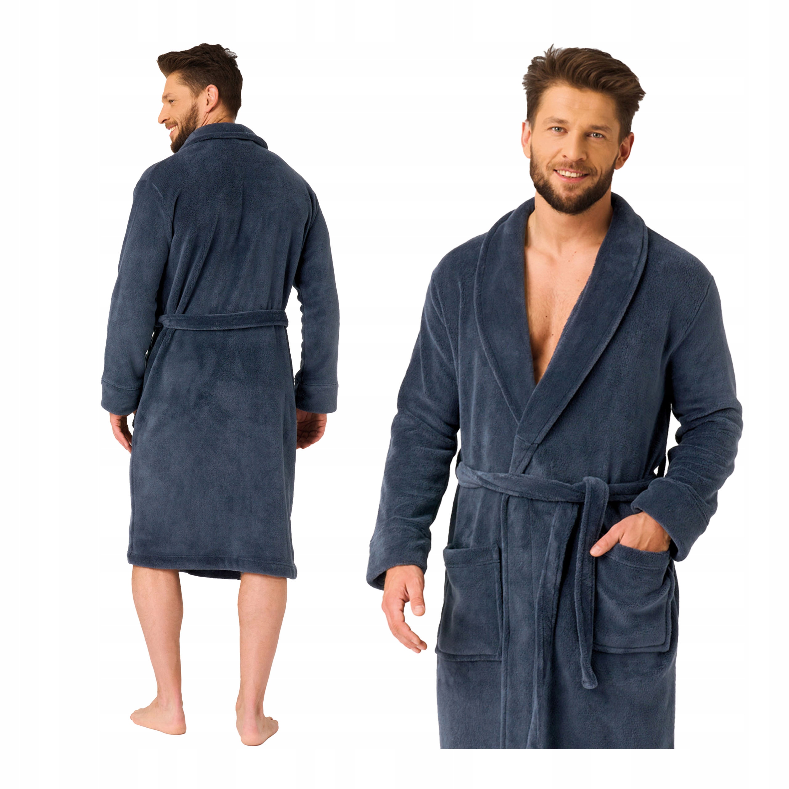 Pánský dlouhý celoroční flanelový župan Key XL/XXL