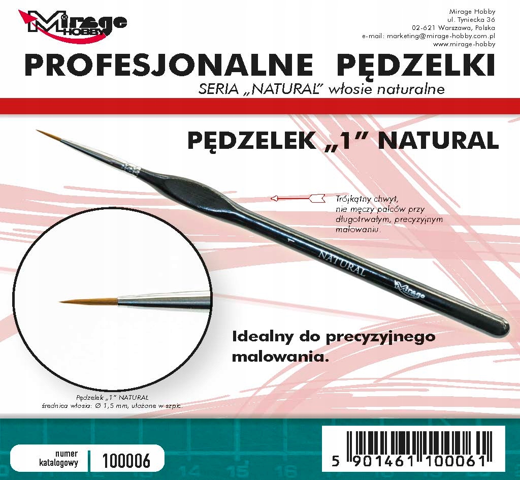 

Pędzel Mirage 100006 Natural nr 1 (włosie naturaln