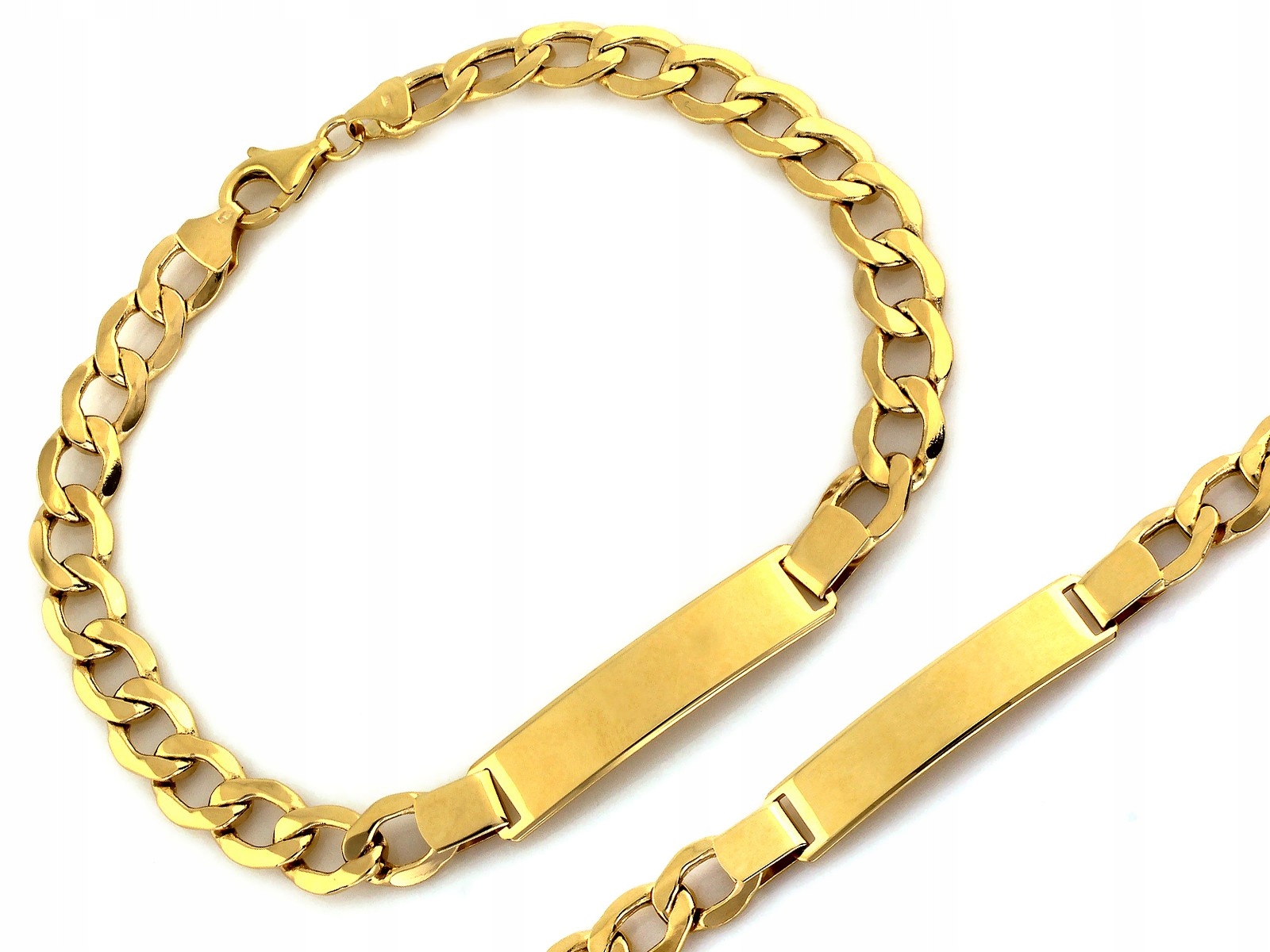 Zlatý náramek Pánský 585 silný Pancerka r22 klasický s plechem 8.89g