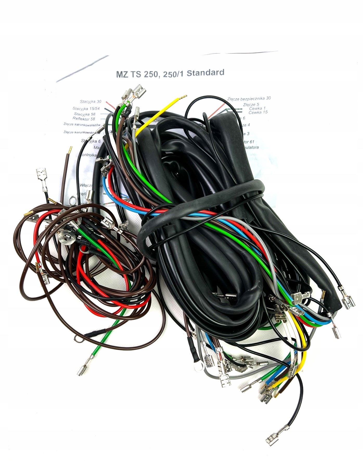 Instalacja elektryczna Mz Ts 250, 250/1 Standard wiązka czarna kable