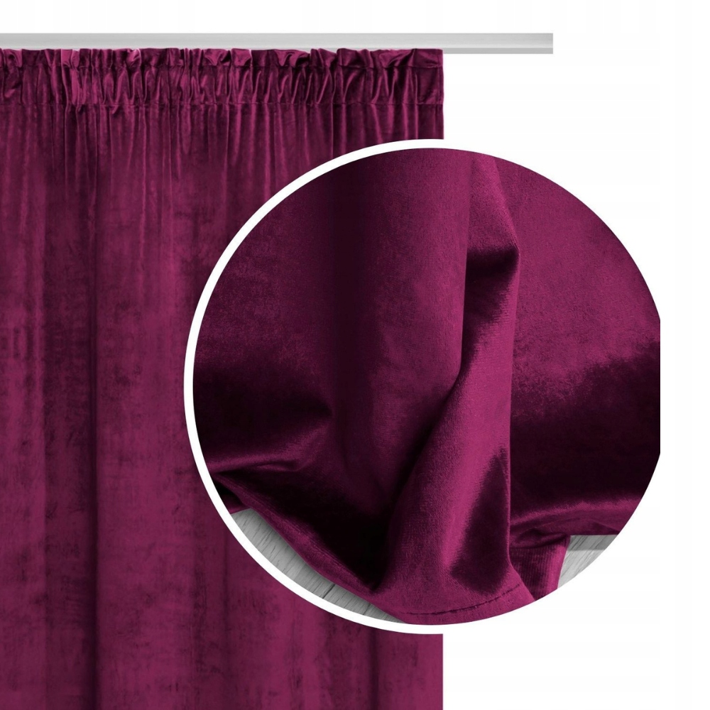 

Amarant Zasłona Taśma Velvet Zaciemni 140X270 Soft
