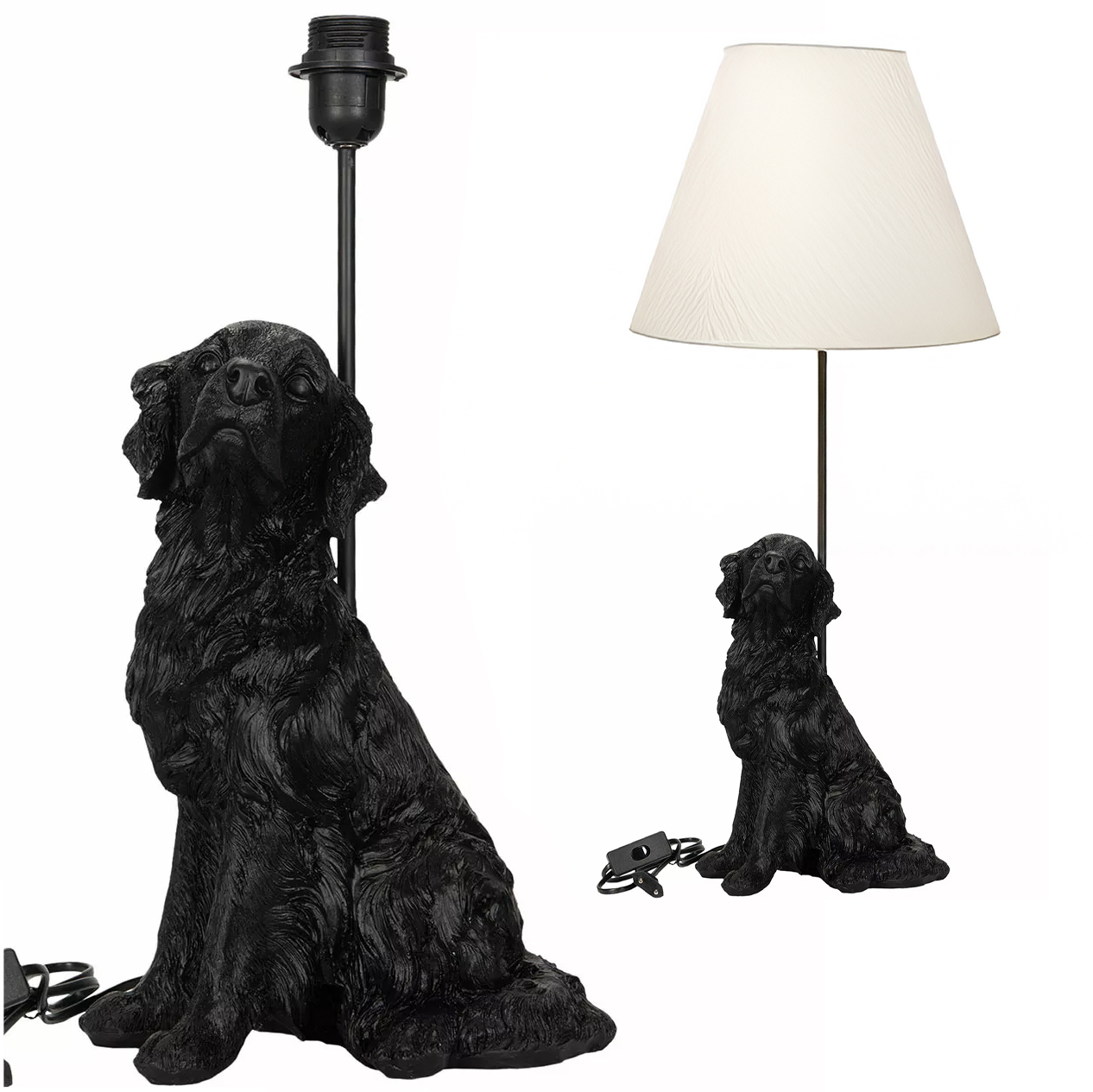 Lampa Psa Stolová Nočná Pes lampa E27 50 cm čierna do obývačky