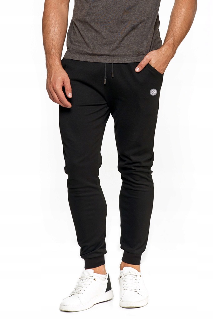 SPODNIE DRESOWE MĘSKIE BAWEŁNIANE WIĄZANE JOGGERY MORAJ R.L Rozmiar L