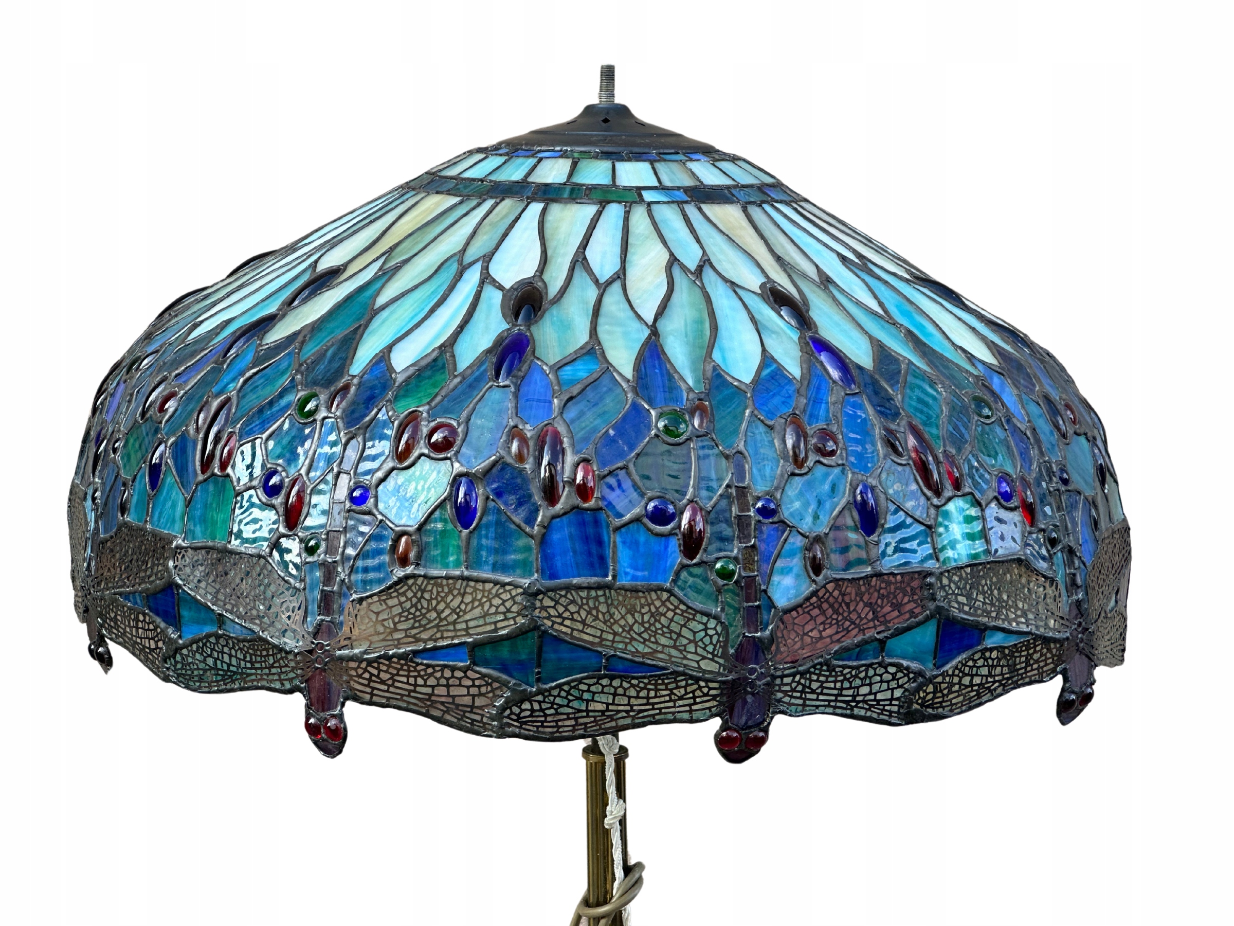 WITRAŻOWA LAMPA ŻYRANDOL Z WAŻKAMI TIFFANY DUZY 61 cm