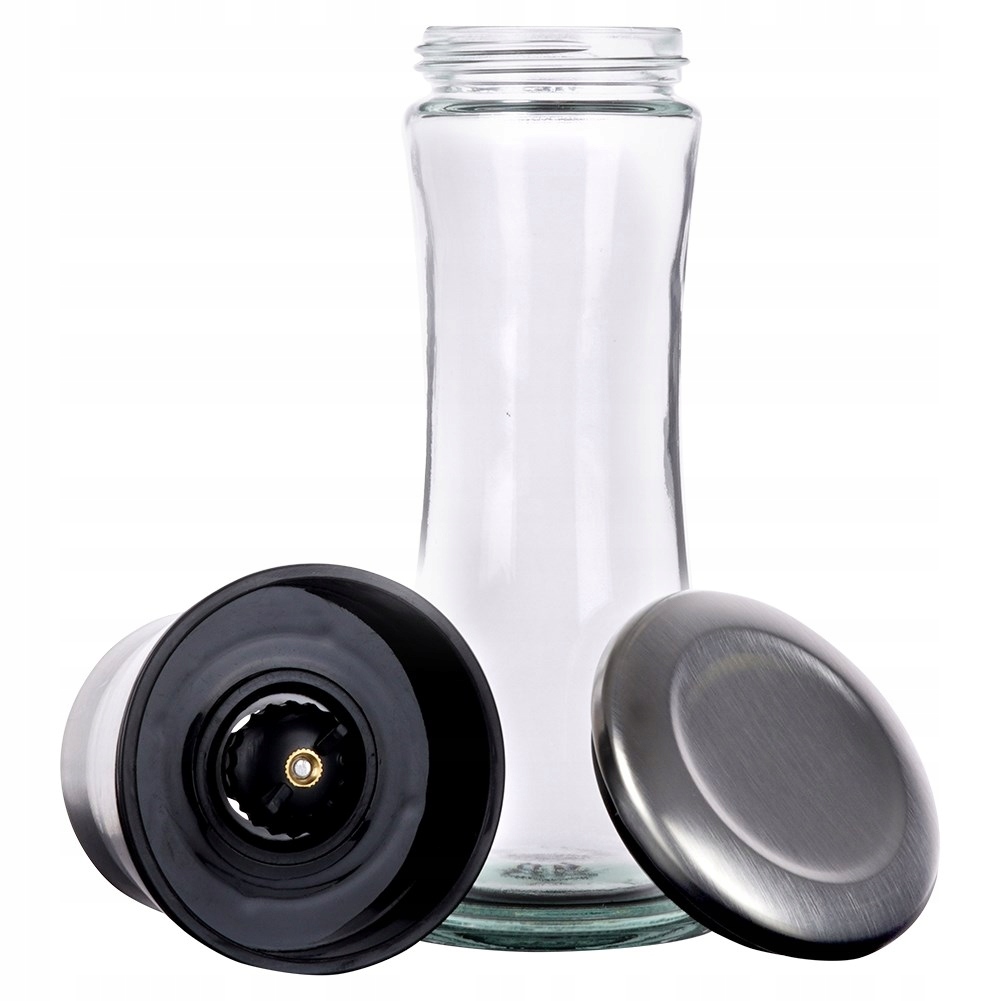 Młynek DO PIEPRZU SOLI mielenia przypraw szklany stalowy przyprawnik Model -